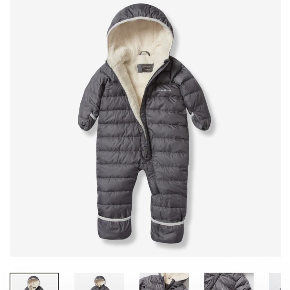 Charcoal Hooded Baby Snowsuit
